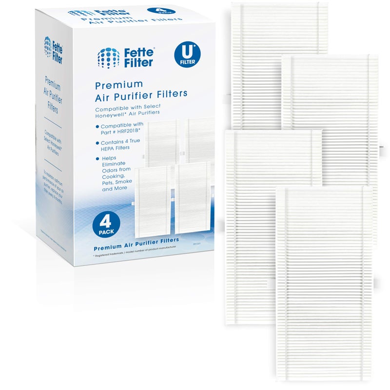 Fette Filter - Replacement Filter U Compatible with Honeywell Clean U Filter HRF201B and Febreze FRF102B For HHT270, HHT290 & Febreze FHT170, FHT180, FHT190 - Pack of 4 - Image 1
